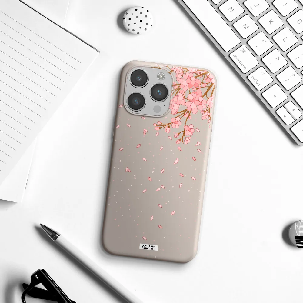 Sakura Fall Apple iPhone 14 pro Silicone Stone Case