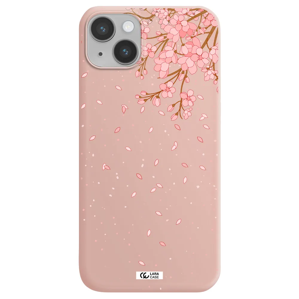 Sakura Fall Apple iPhone 14 Silicone pastel pink Case