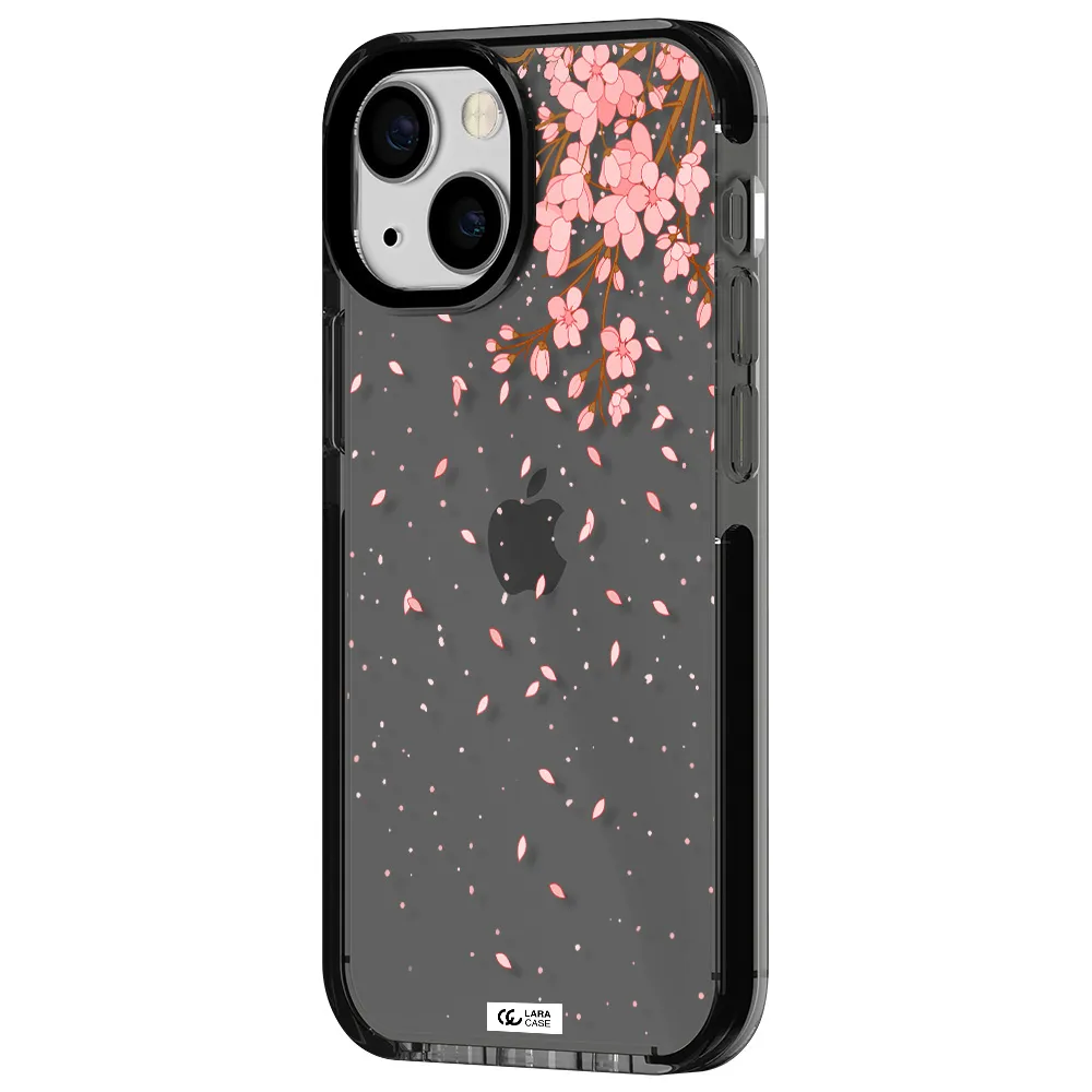 Sakura Fall Apple iPhone 15 impact Smoke Black Case