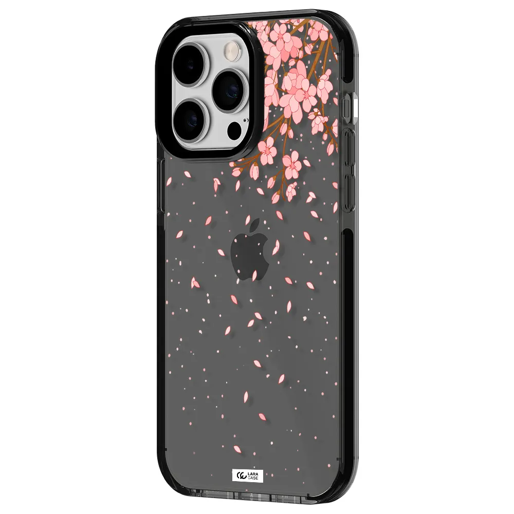 Sakura Fall Apple iPhone 15 Pro Max impact Smoke Black Case