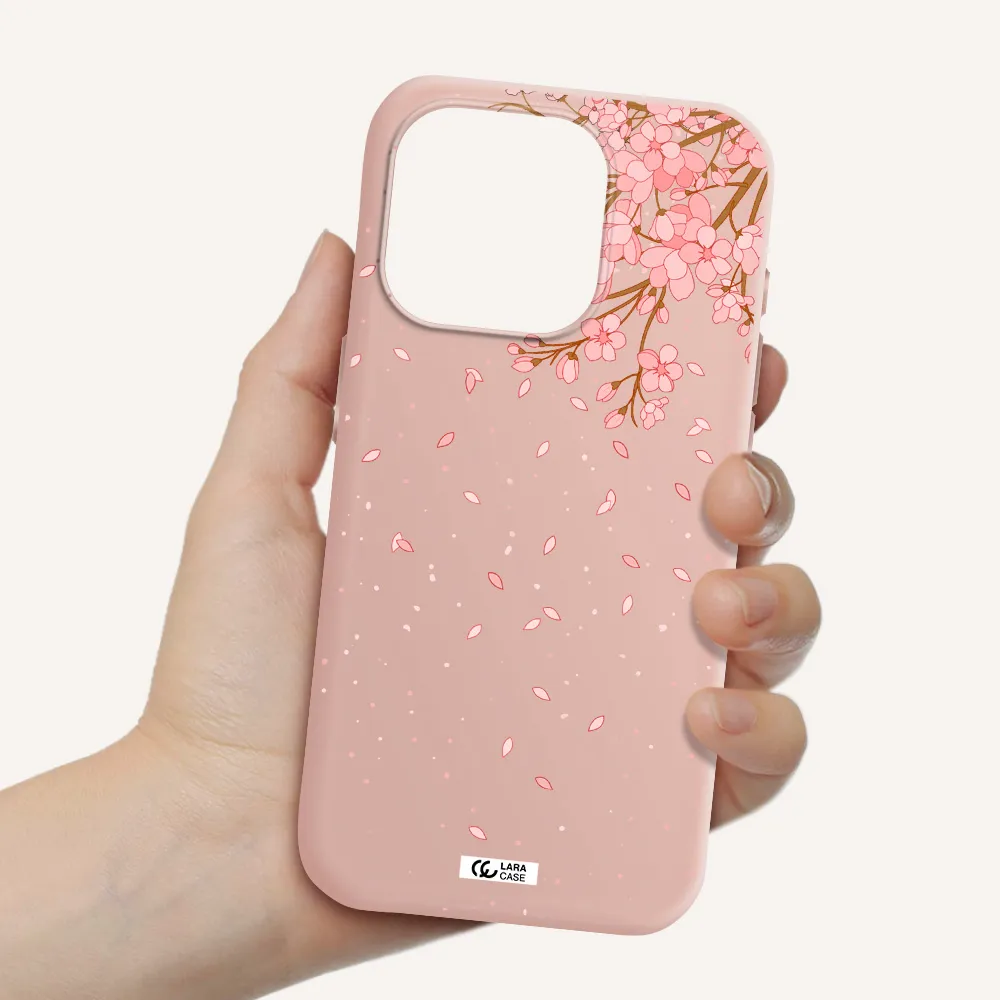 Sakura Fall Apple Iphone 15 Pro Silicone Pastel Pink Case