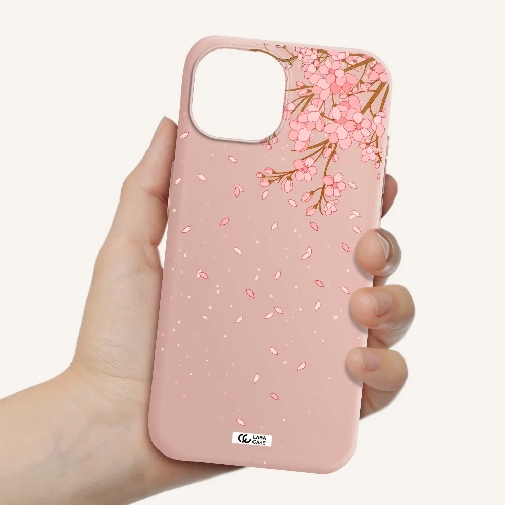 Sakura Fall Apple Iphone 15 Silicone Pastel Pink Case