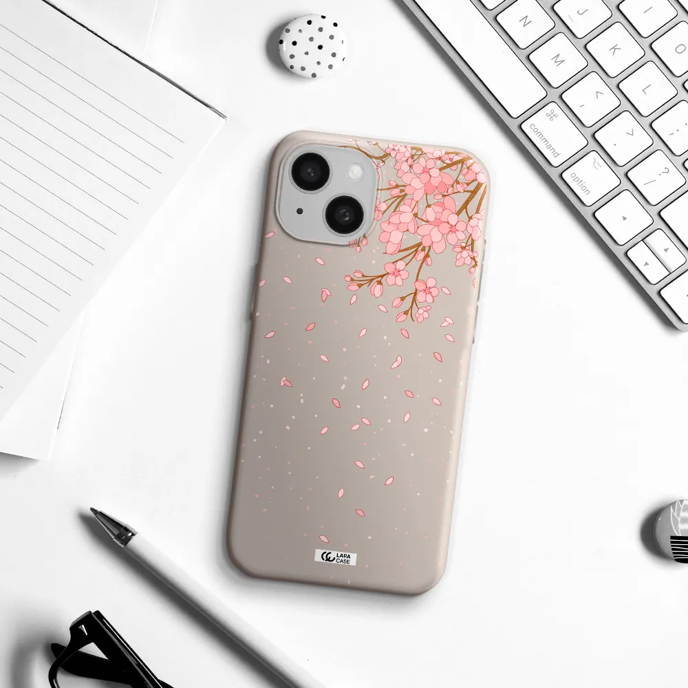 Sakura Fall Apple iPhone 15 Silicone Stone Case