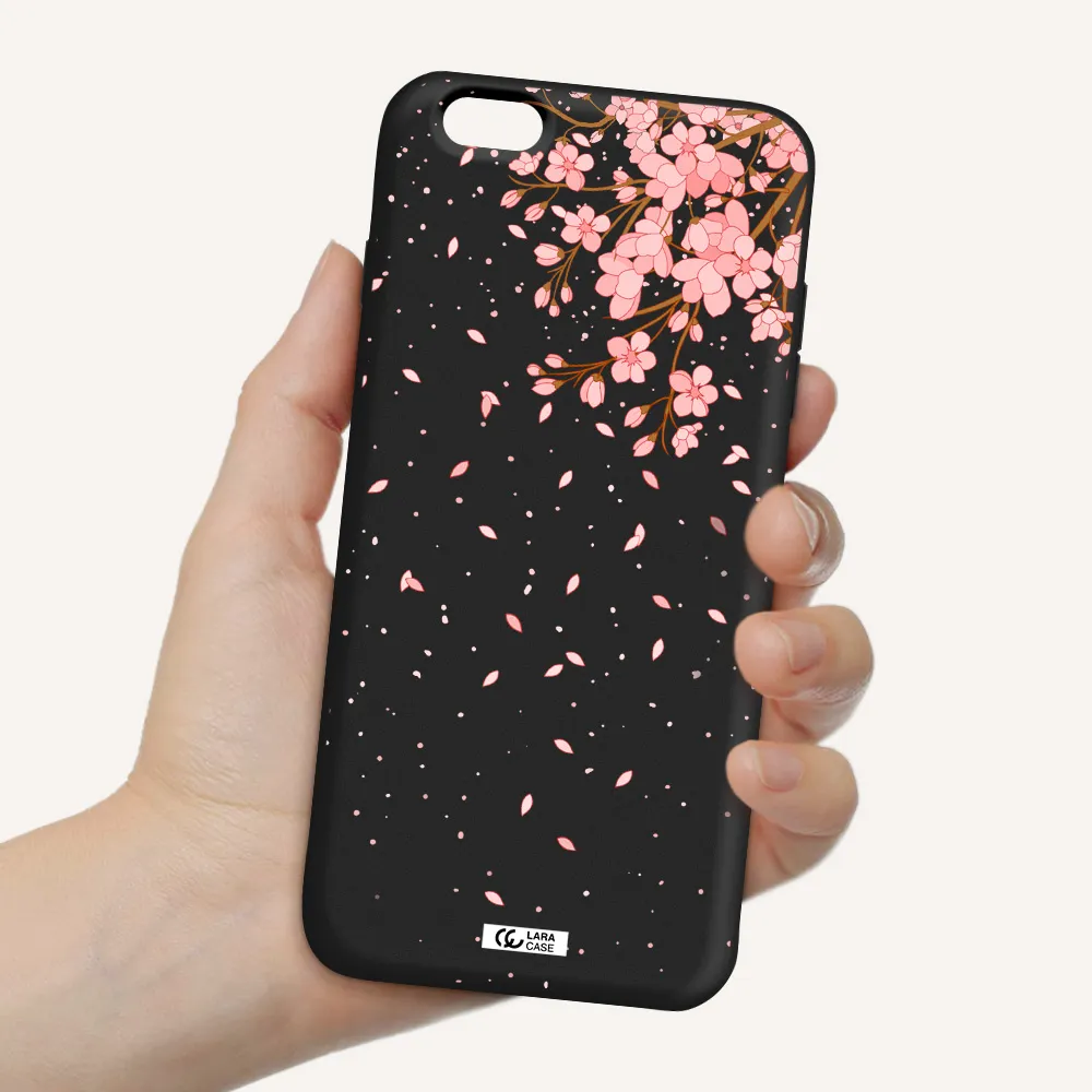Sakura Fall Apple iPhone 6 plus Silicone black Case