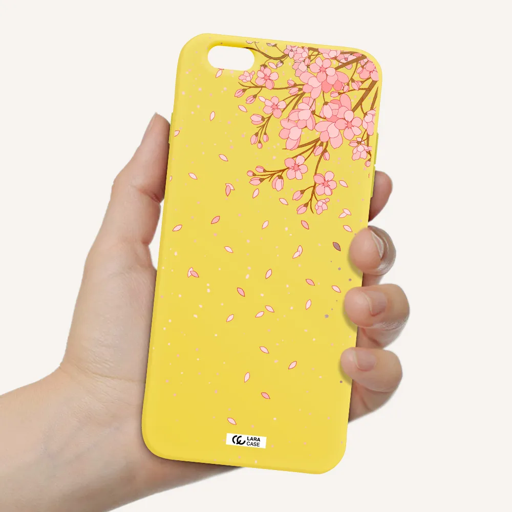 Sakura Fall Apple iPhone 6 plus Silicone canary yellow Case