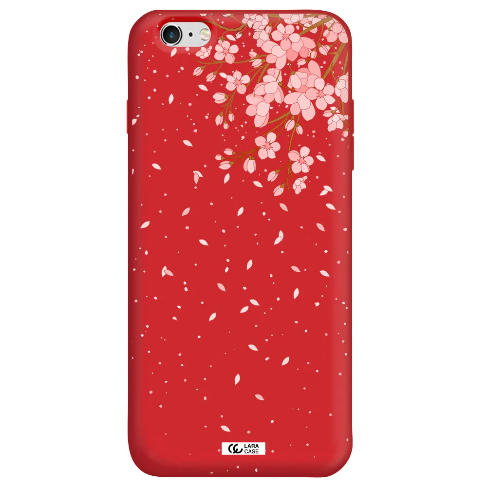 Sakura Fall Apple iPhone 6 plus Silicone Imperial Red Case