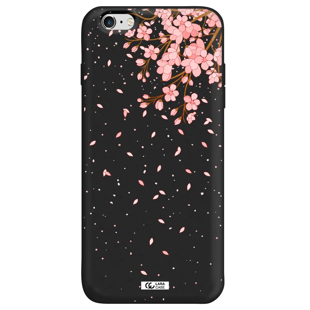Sakura Fall Apple iPhone 6 s plus Silicone black Case