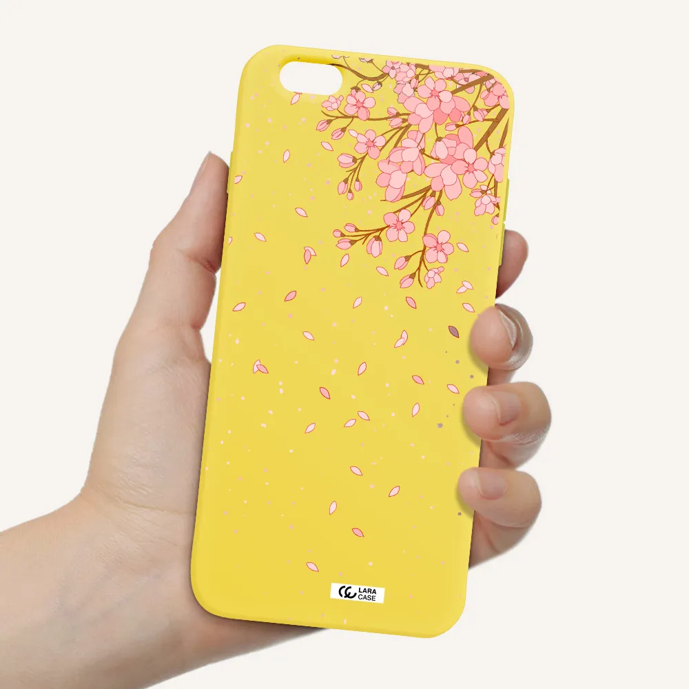 Sakura Fall Apple iPhone 6 s plus Silicone canary yellow Case