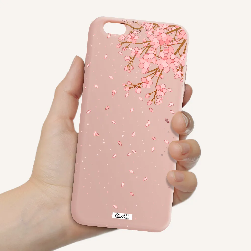 Sakura Fall Apple iPhone 6 s plus Silicone pastel pink Case
