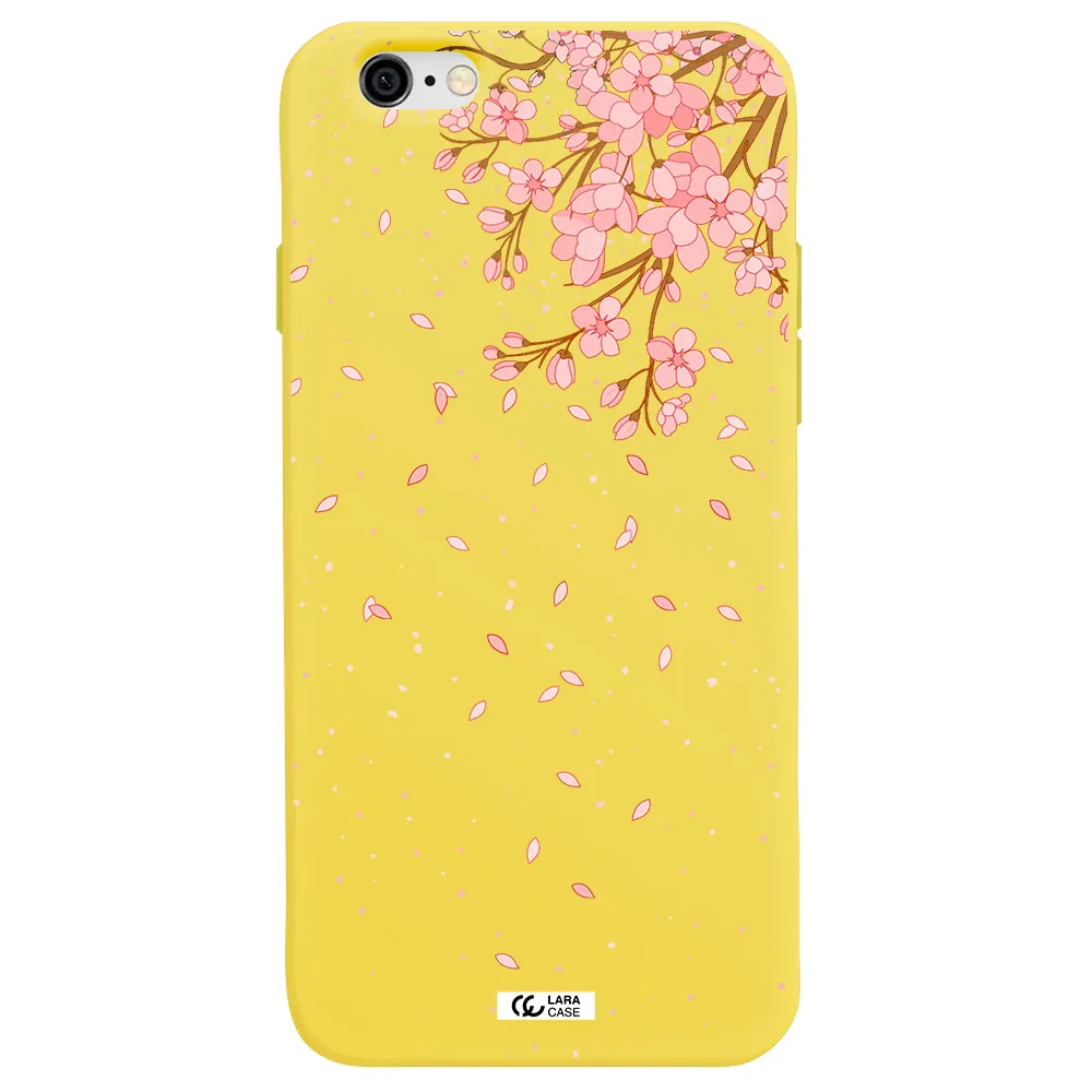 Sakura Fall Apple iPhone 6 Silicone canary yellow Case