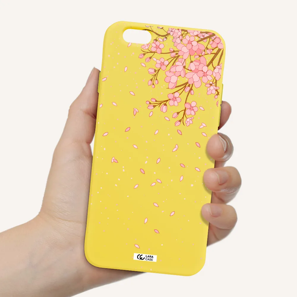 Sakura Fall Apple iPhone 6 Silicone canary yellow Case