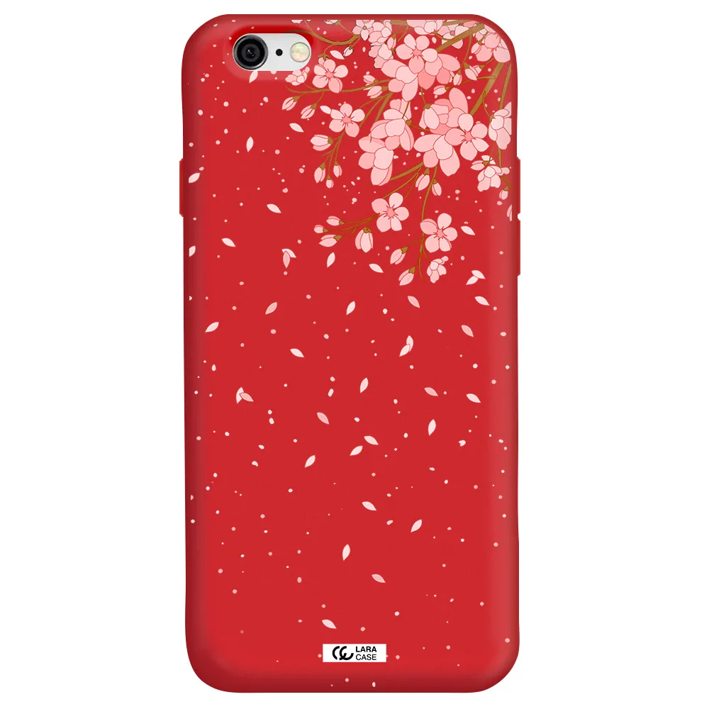 Sakura Fall Apple iPhone 6 Silicone Imperial Red Case