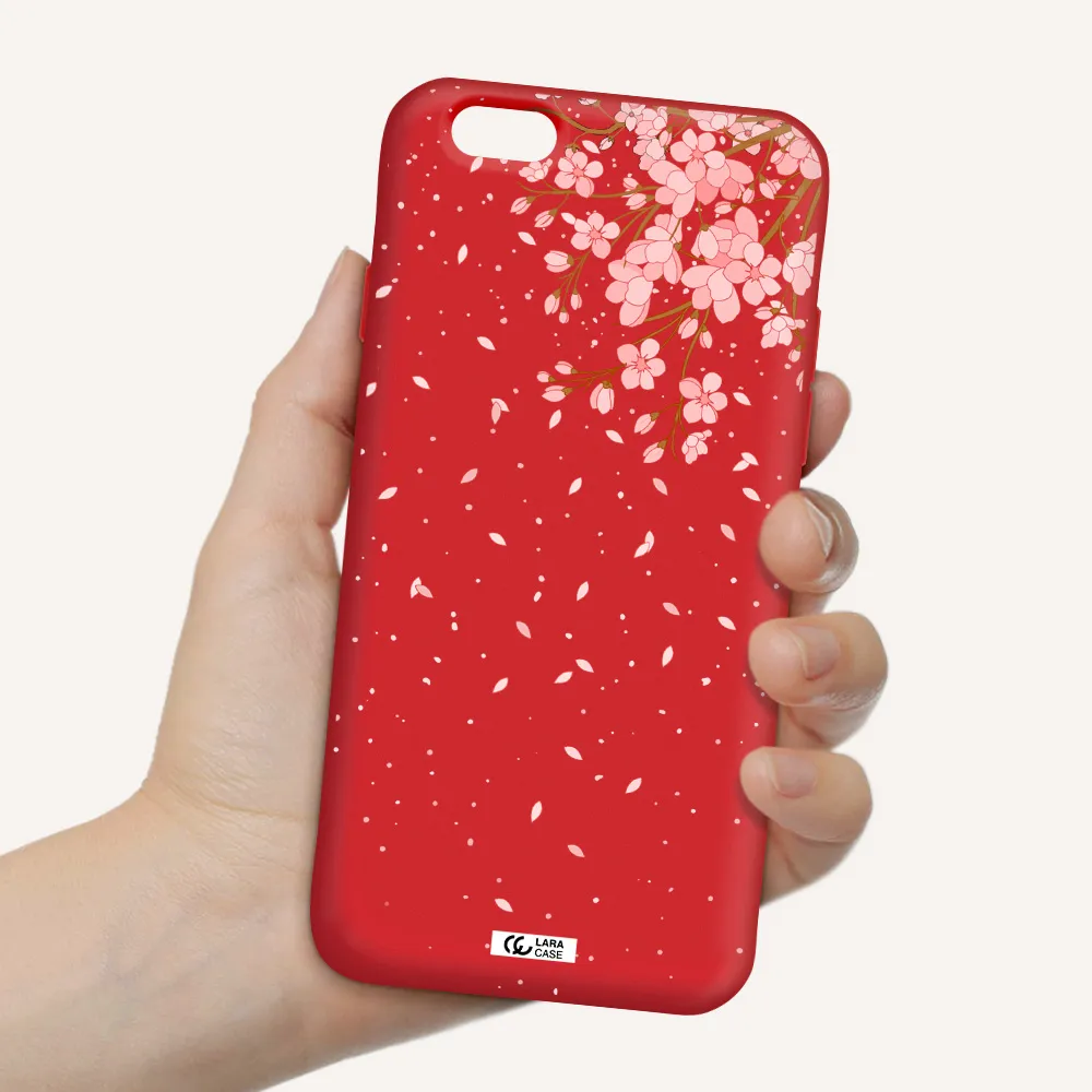 Sakura Fall Apple iPhone 6 Silicone Imperial Red Case