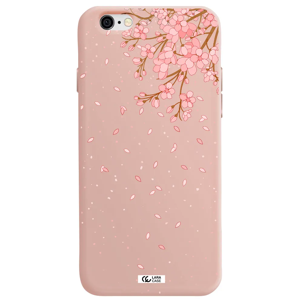 Sakura Fall Apple iPhone 6 Silicone pastel pink Case