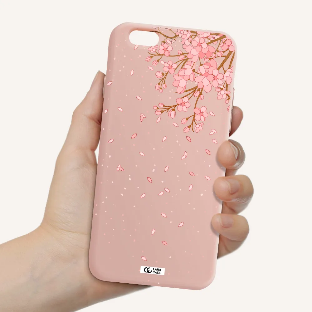 Sakura Fall Apple iPhone 6 Silicone pastel pink Case