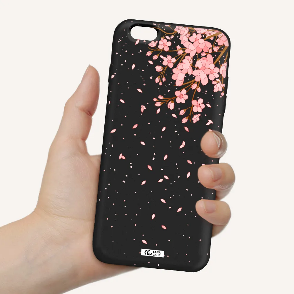 Sakura Fall Apple iPhone 6S Silicone black Case