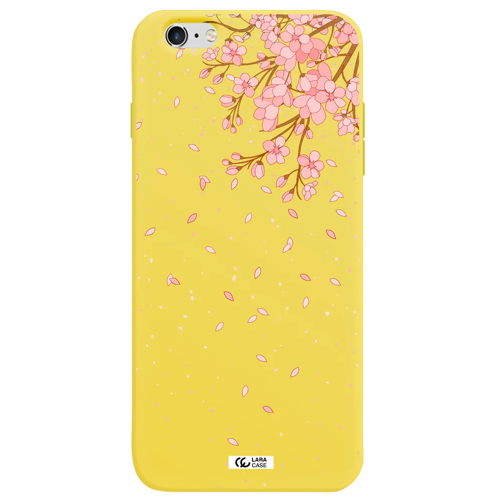 Sakura Fall Apple iPhone 6S Silicone canary yellow Case