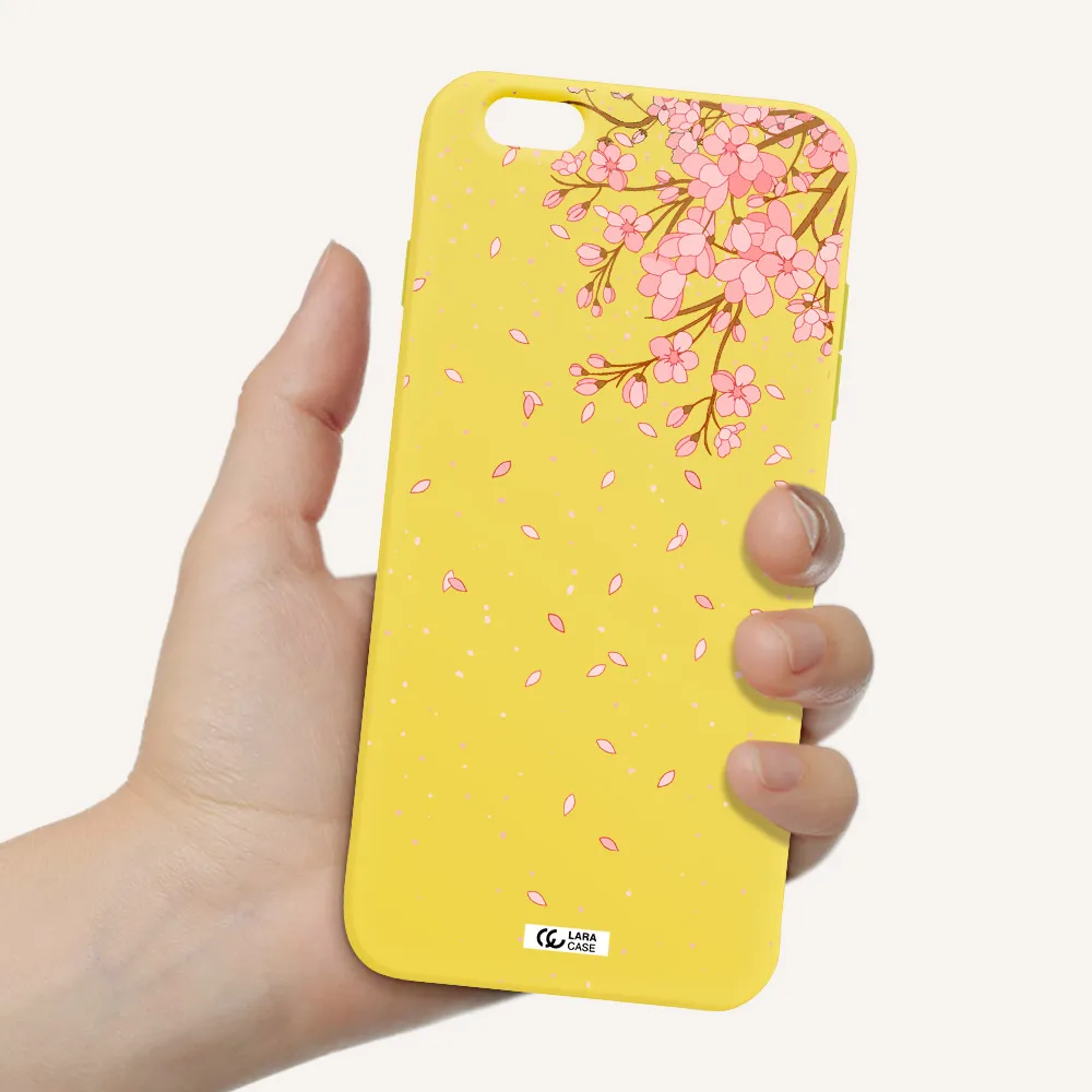 Sakura Fall Apple iPhone 6S Silicone canary yellow Case