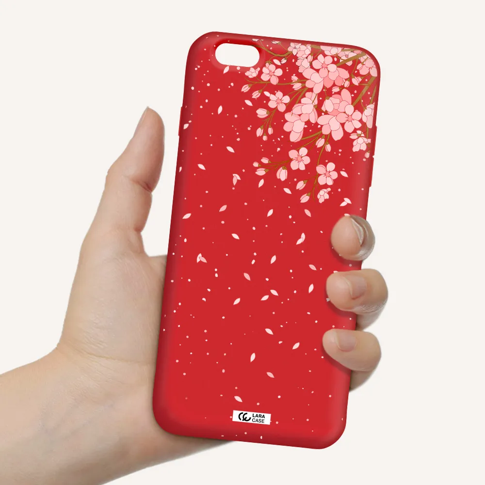 Sakura Fall Apple iPhone 6S Silicone Imperial Red Case