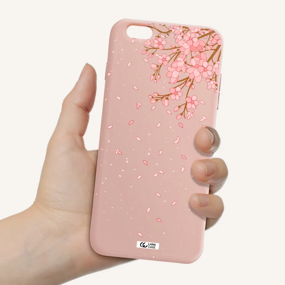 Sakura Fall Apple iPhone 6S Silicone pastel pink Case