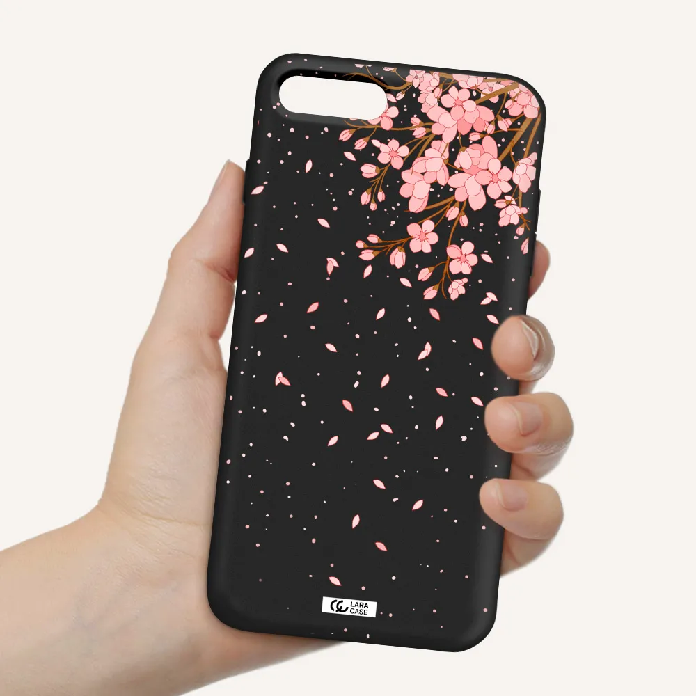 Sakura Fall Apple iPhone 7 plus Silicone black Case