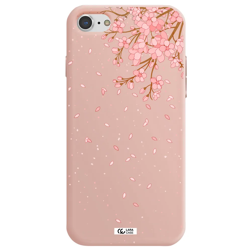 Sakura Fall Apple iPhone 7 Silicone pastel pink Case