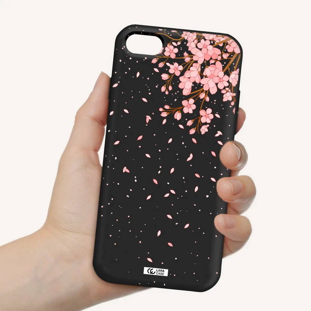 Sakura Fall Apple iPhone 8 Silicone black Case