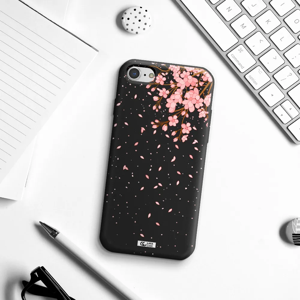 Sakura Fall Apple iPhone 8 Silicone black Case