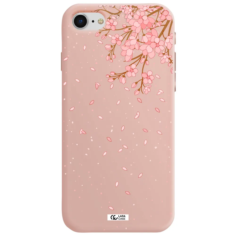 Sakura Fall Apple iPhone se 2020 Silicone pastel pink Case