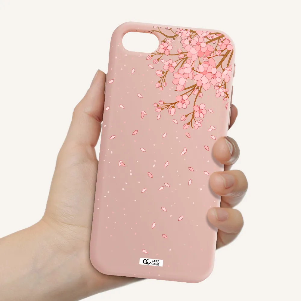 Sakura Fall Apple iPhone se 2020 Silicone pastel pink Case
