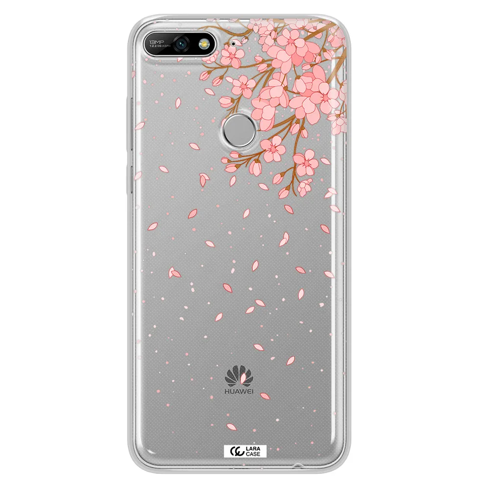 Sakura Fall Huawei Y7 2018 Clear TPU Case