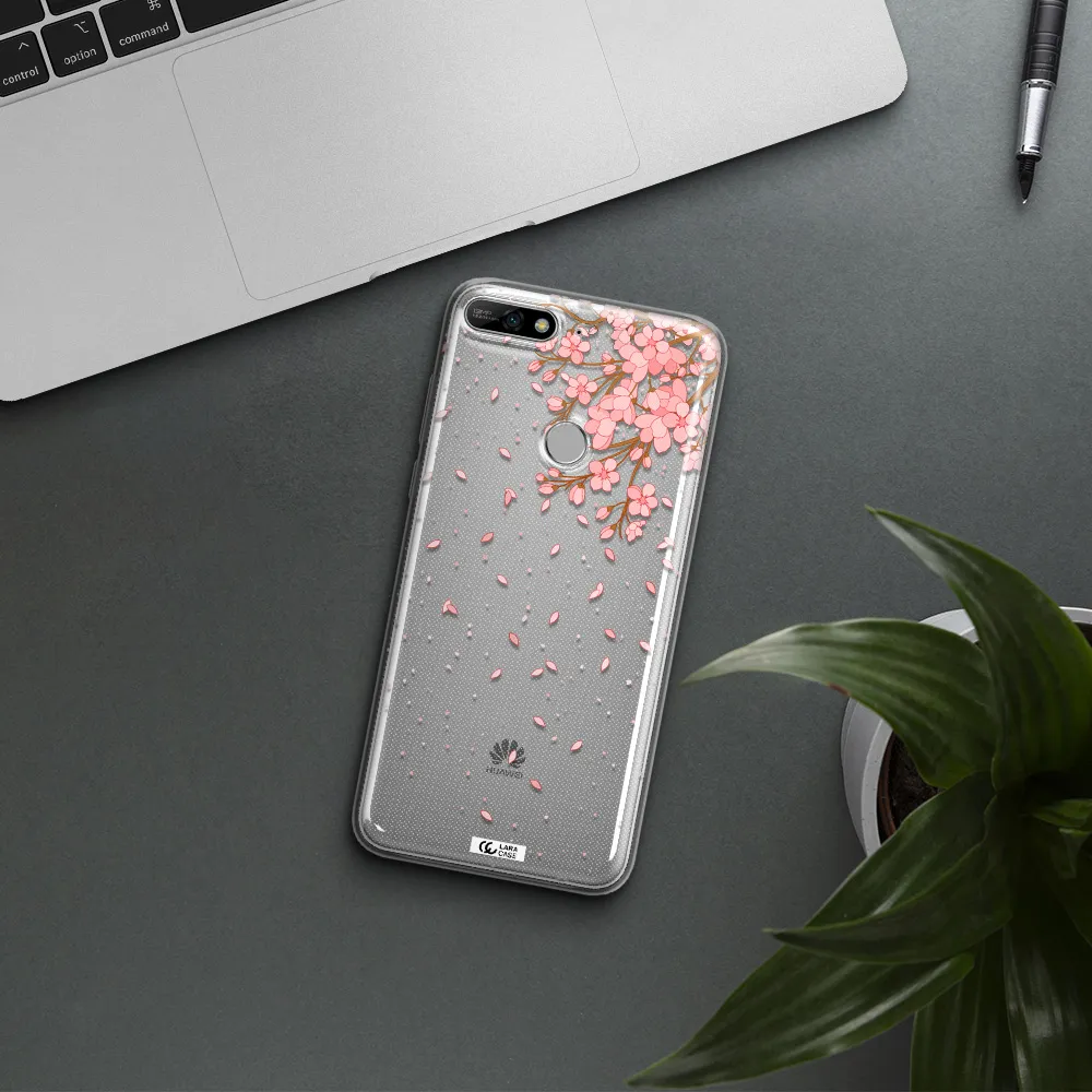 Sakura Fall Huawei Y7 2018 Clear TPU Case