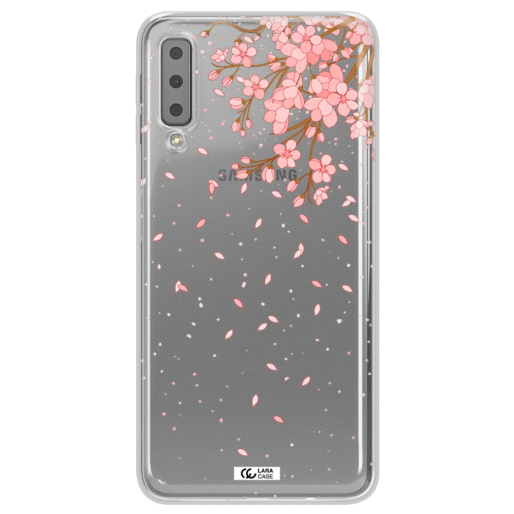 Sakura Fall Samsung A7 2018 Clear TPU Case