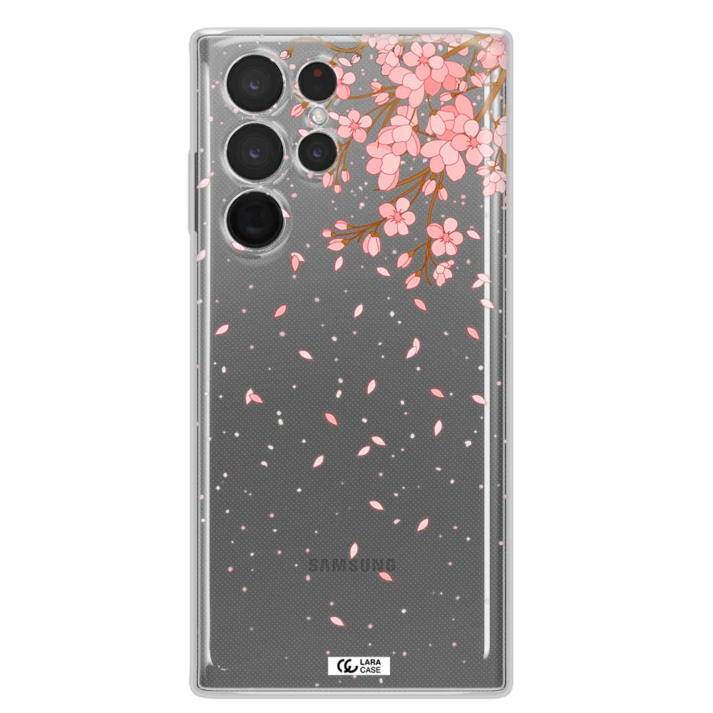 Sakura Fall Samsung S 22 Ultra Clear TPU Case