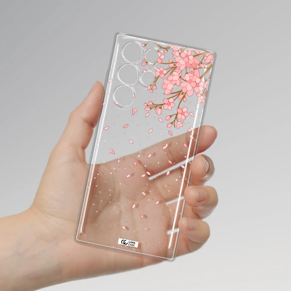 Sakura Fall Samsung S 22 Ultra Clear TPU Case