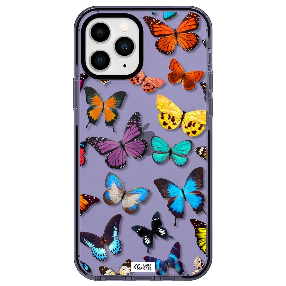 Colorful Butterflies Apple iPhone 11 pro impact Lilac Case