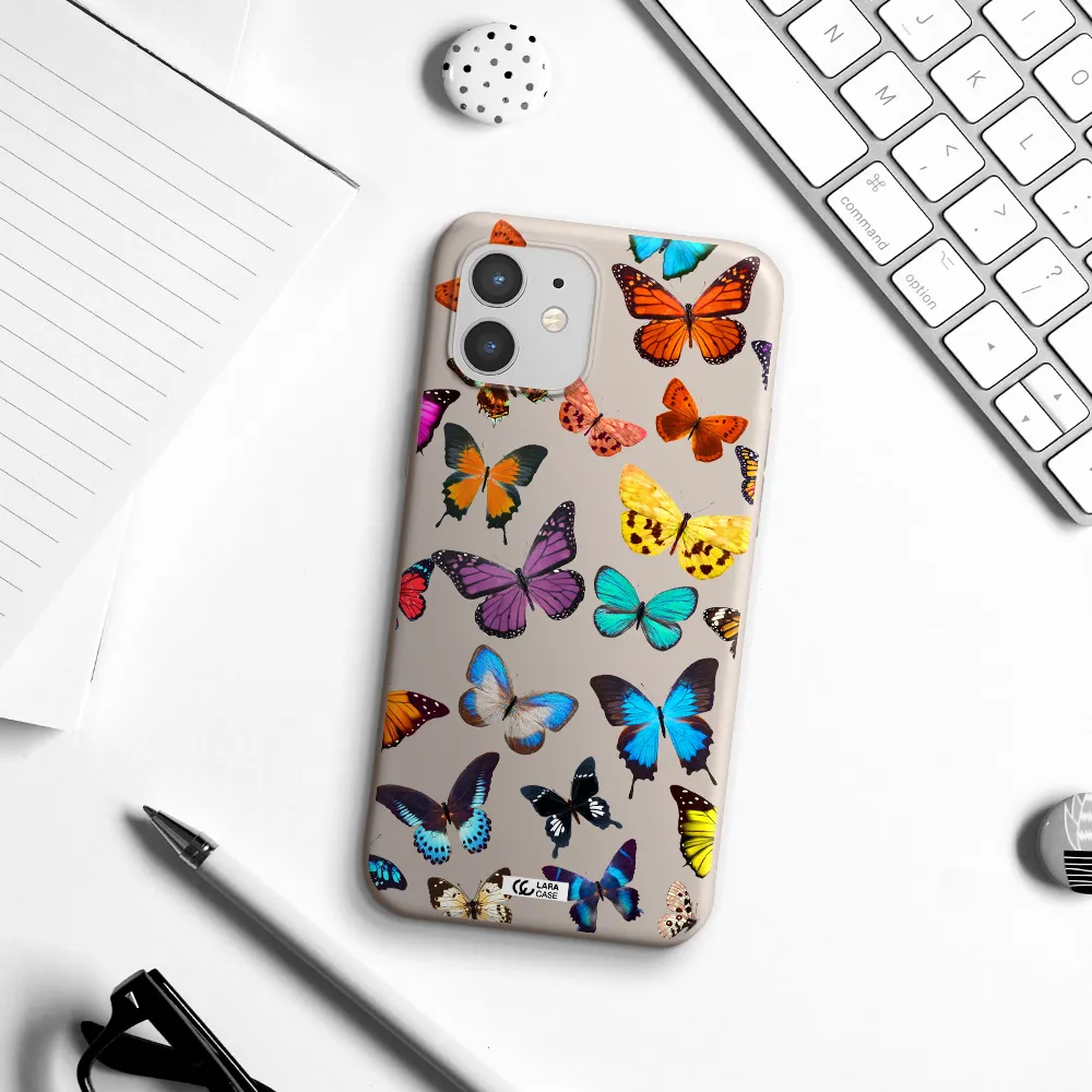 Colorful Butterflies Apple iPhone 12 mini Silicone Stone Case