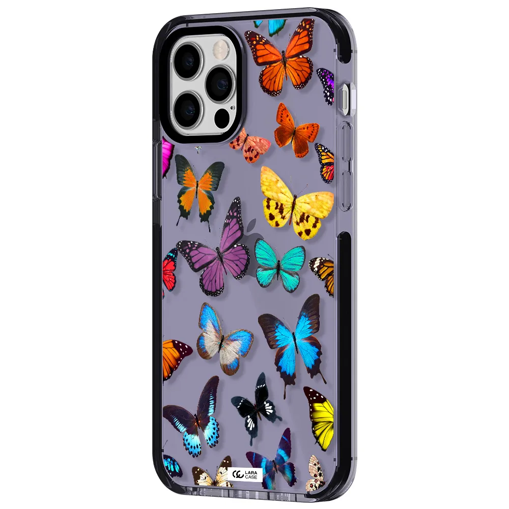 Colorful Butterflies Apple iPhone 12 pro impact Lilac Case