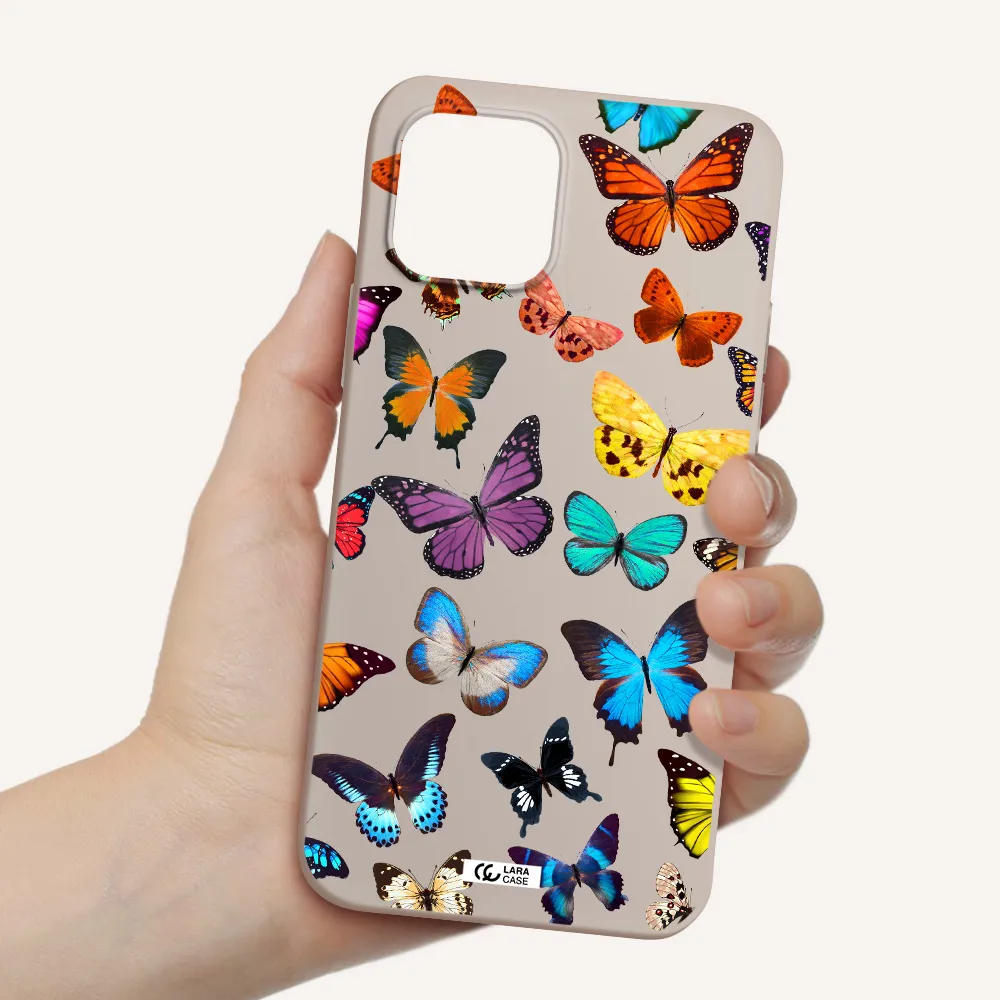 Colorful Butterflies Apple iPhone 12 Silicone Stone Case