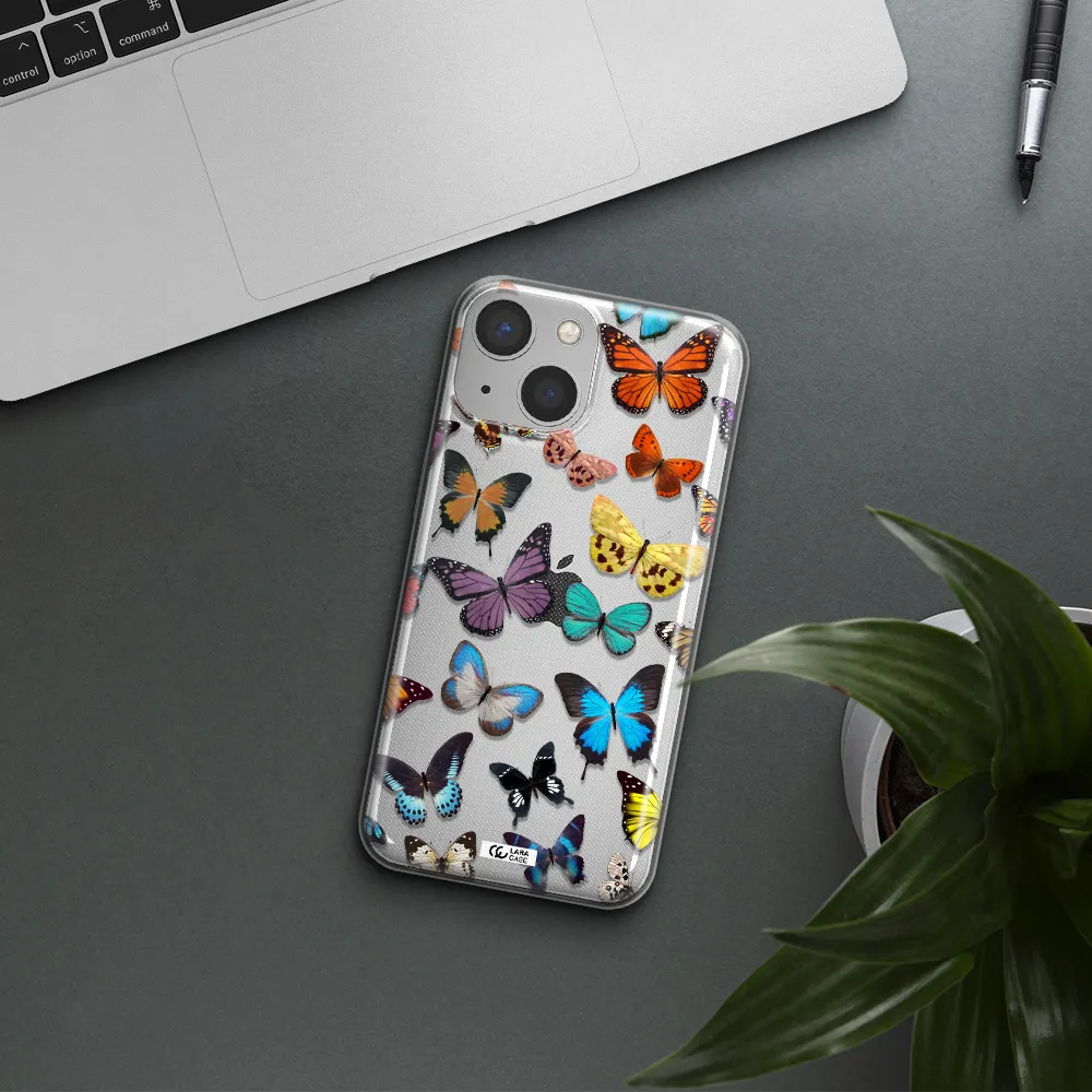 Colorful Butterflies Apple iPhone 13 Clear TPU Case