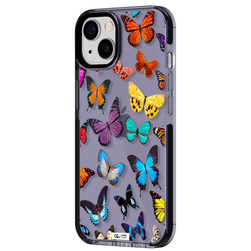 Colorful Butterflies Apple iPhone 13 impact Lilac Case