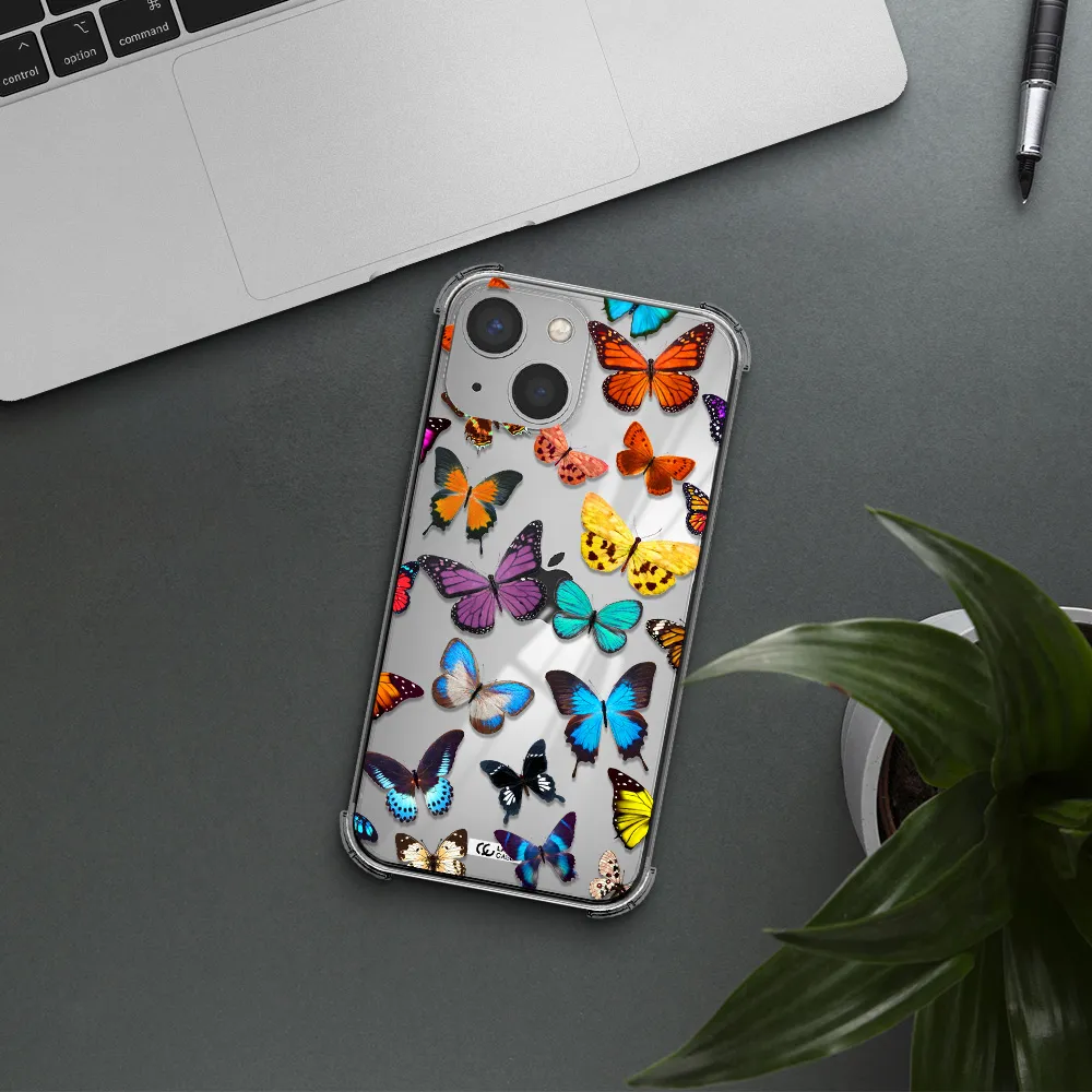 Colorful Butterflies Apple iPhone 13 mini Clear PC Case