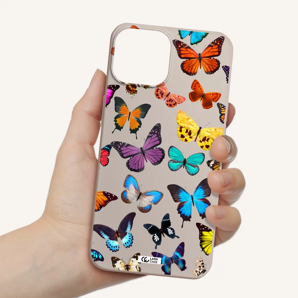 Colorful Butterflies Apple iPhone 13 mini Silicone Stone Case