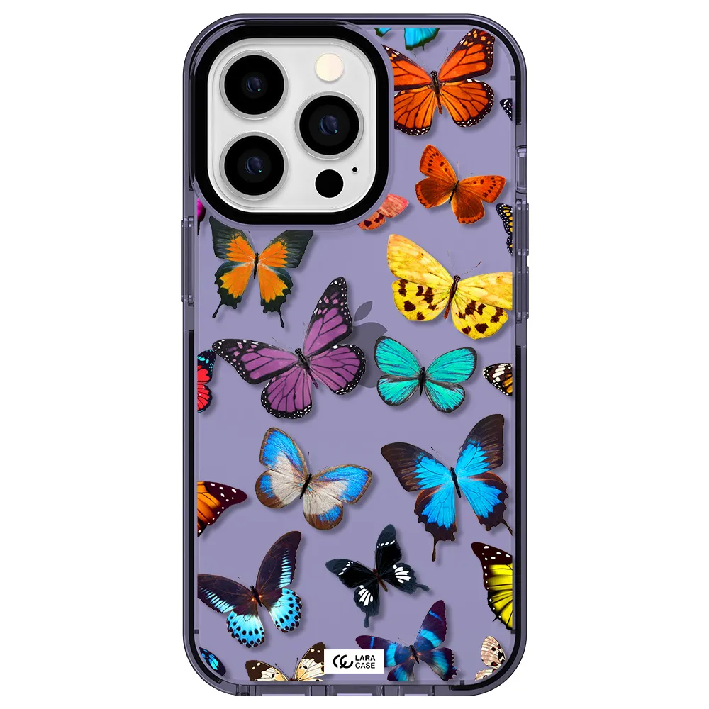 Colorful Butterflies Apple iPhone 13 Pro impact Lilac Case