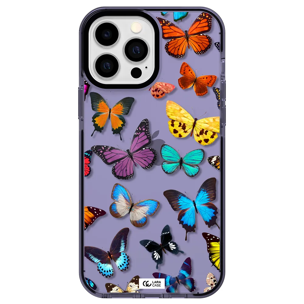 Colorful Butterflies Apple iPhone 13 Pro Max impact Lilac Case