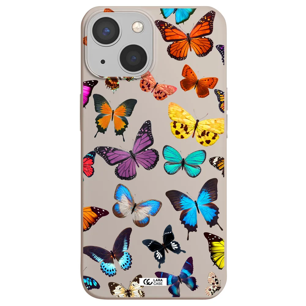 Colorful Butterflies Apple iPhone 13 Silicone Stone Case