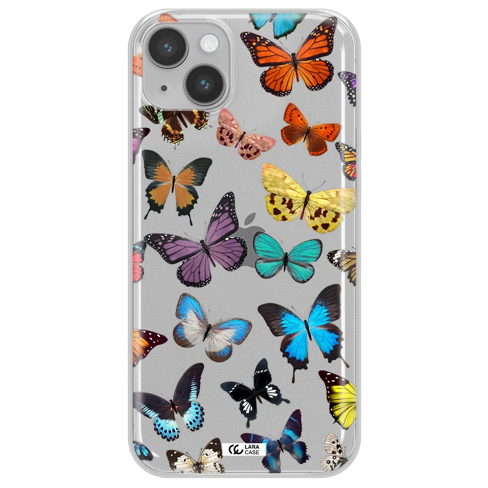 Colorful Butterflies Apple iPhone 14 Clear TPU Case