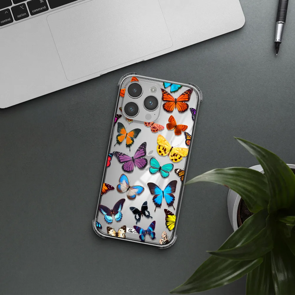 Colorful Butterflies Apple iPhone 14 pro Clear PC Case