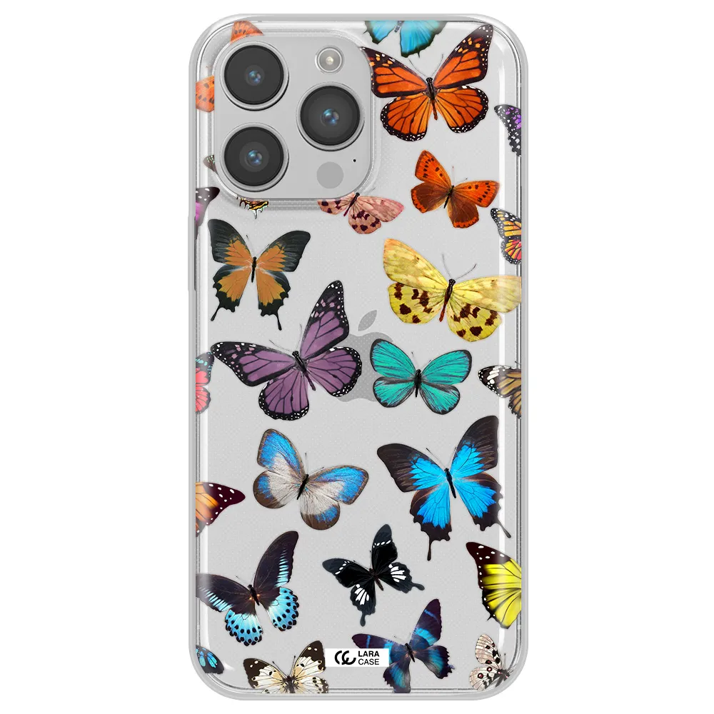 Colorful Butterflies Apple iPhone 14 pro max Clear TPU Case