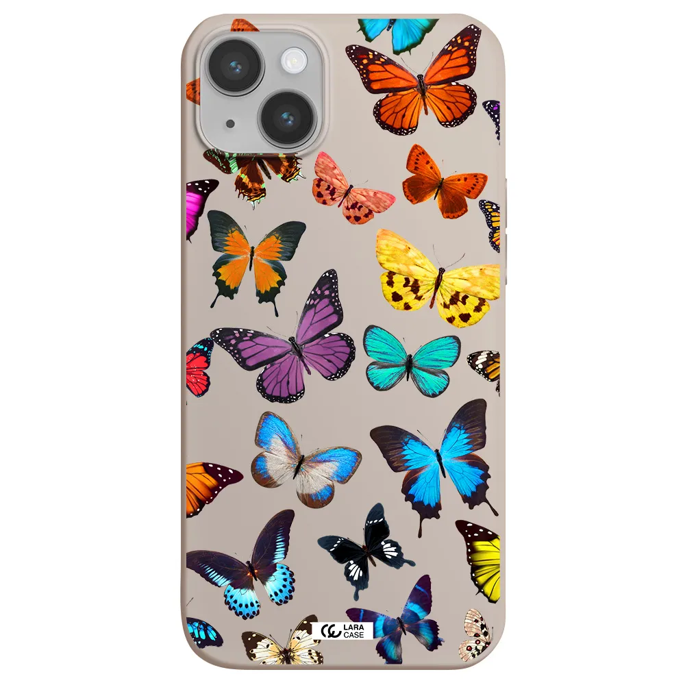 Colorful Butterflies Apple iPhone 14 Silicone Stone Case